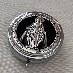 Virgin Mary Rosary Keepsake Hinged Trinket Box